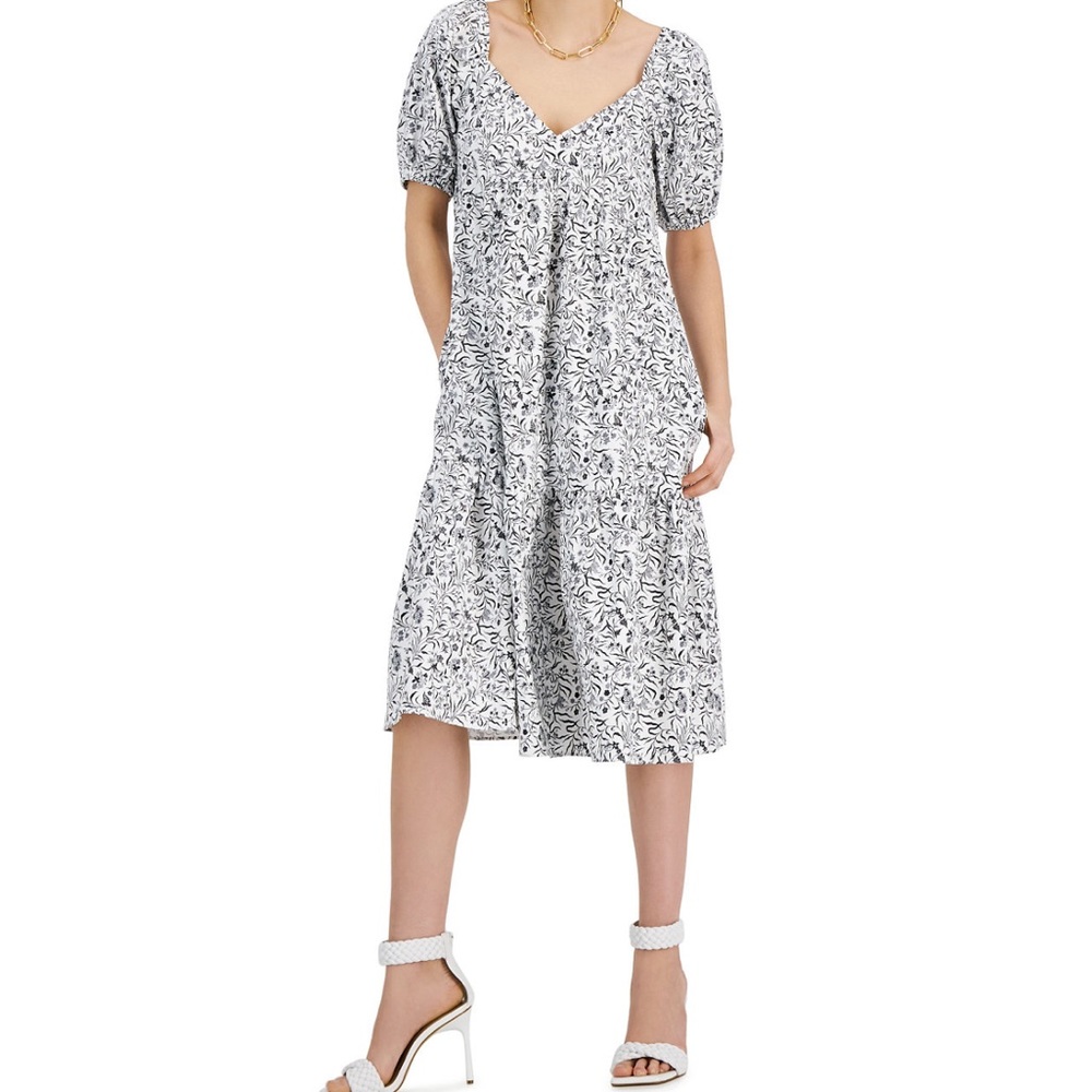 INC International Concepts tiered dress with pockets size MP NWT